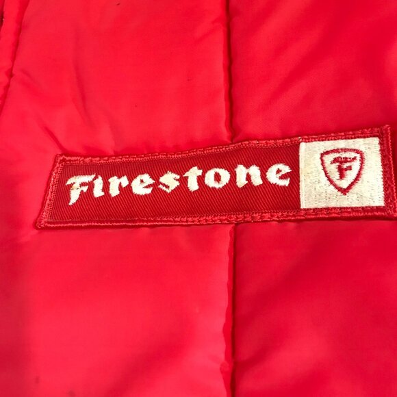 Firestone Red Vest Vintage Reversible Size S Retro Auto Racing Mechanic Jacket - Picture 5 of 16